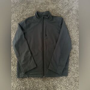 Black Lightweight Shirt Jacket with Stand-Up Collar
